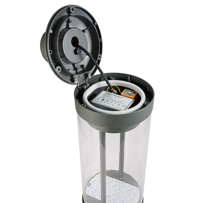 YMLED-6108 Lampu Lanskap Atas Pos LED Bodi PC Aluminium