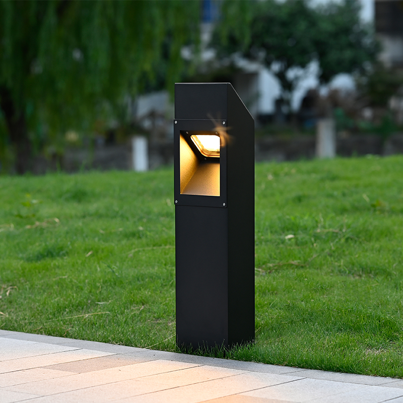 YMLED-6246 Pencahayaan Rumput Bollard LED Luar Ruangan Persegi Panjang Baru